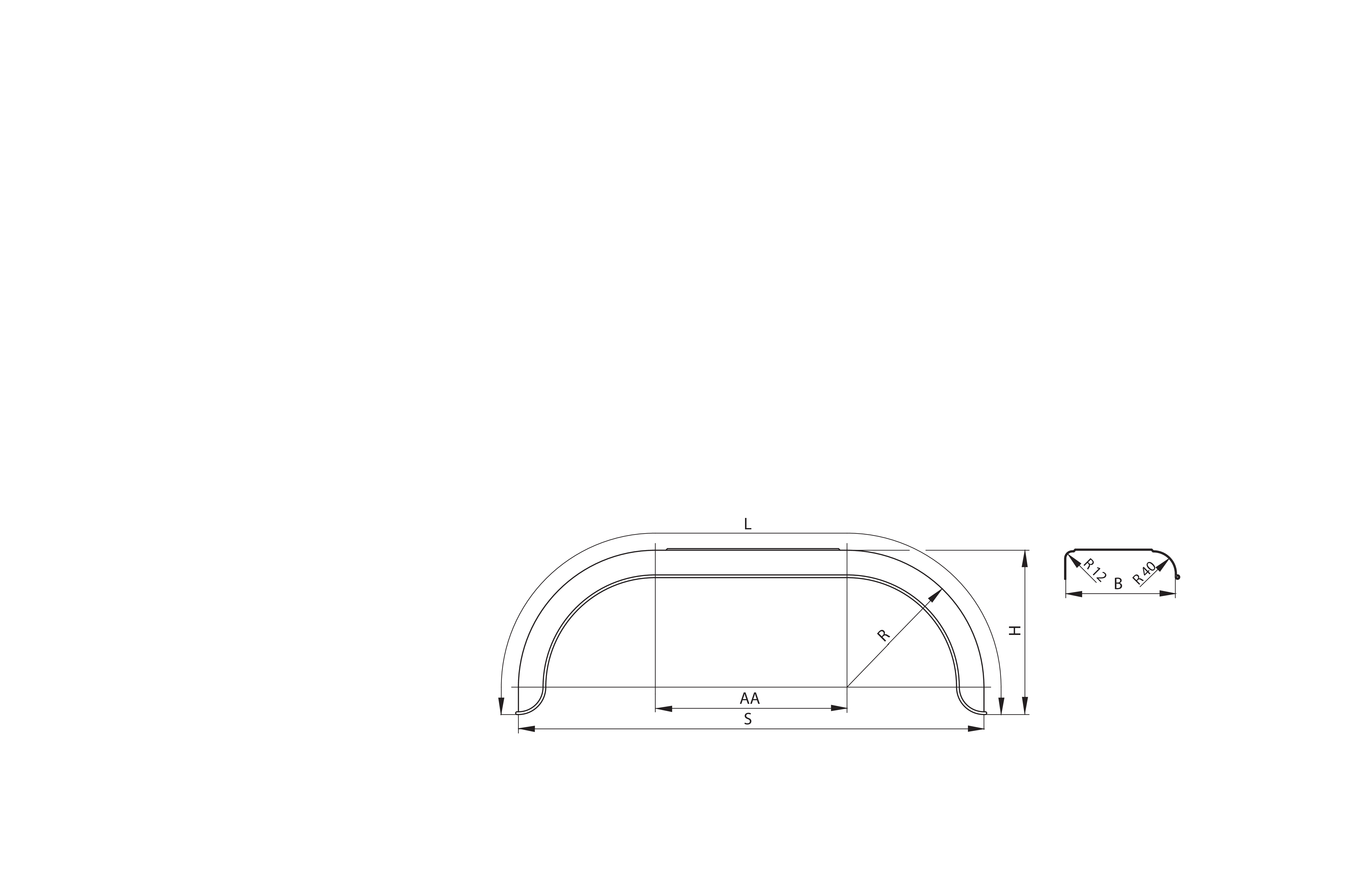 Stahlblech-Kotflügel D Profil 12/40
