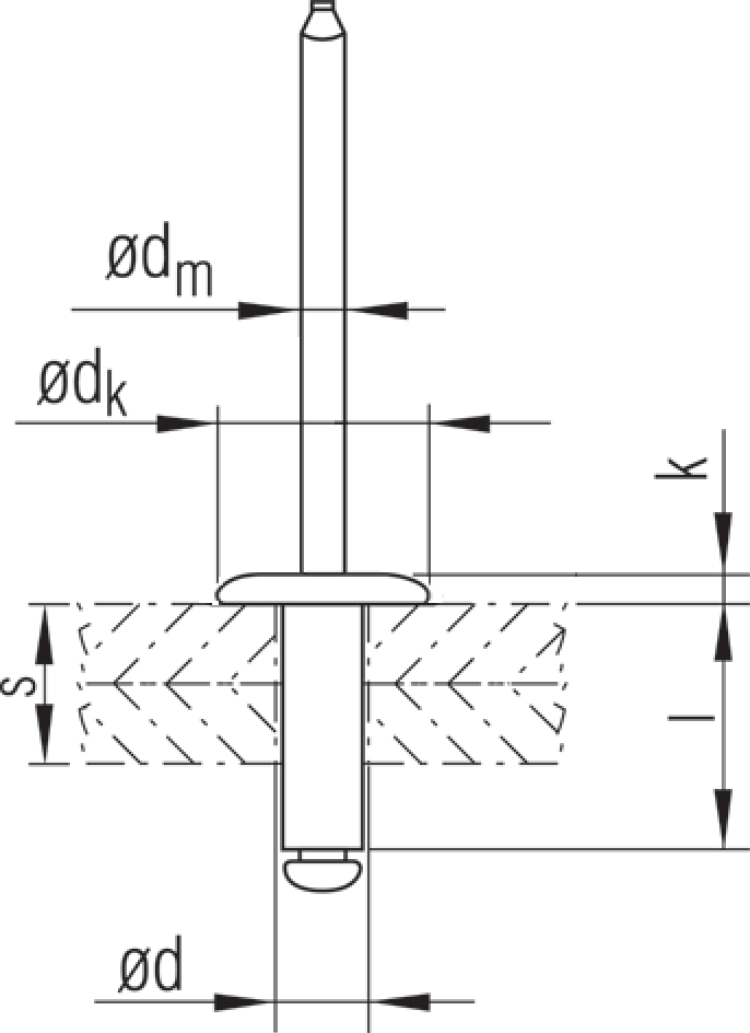 TIFAS Standard Blindniete großer Flachrundkopf St/St