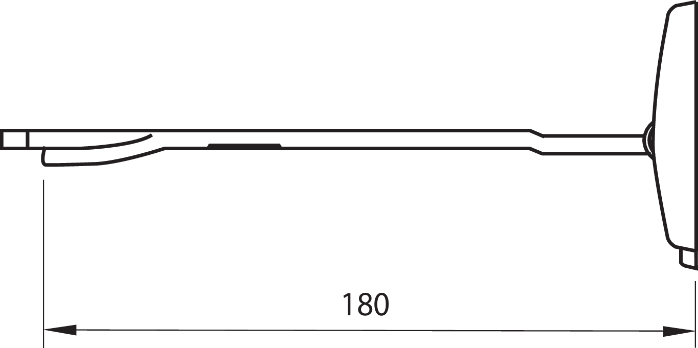 Haken-Türfeststeller mit Federbügel und T-Stück 185 - komplett Satz
