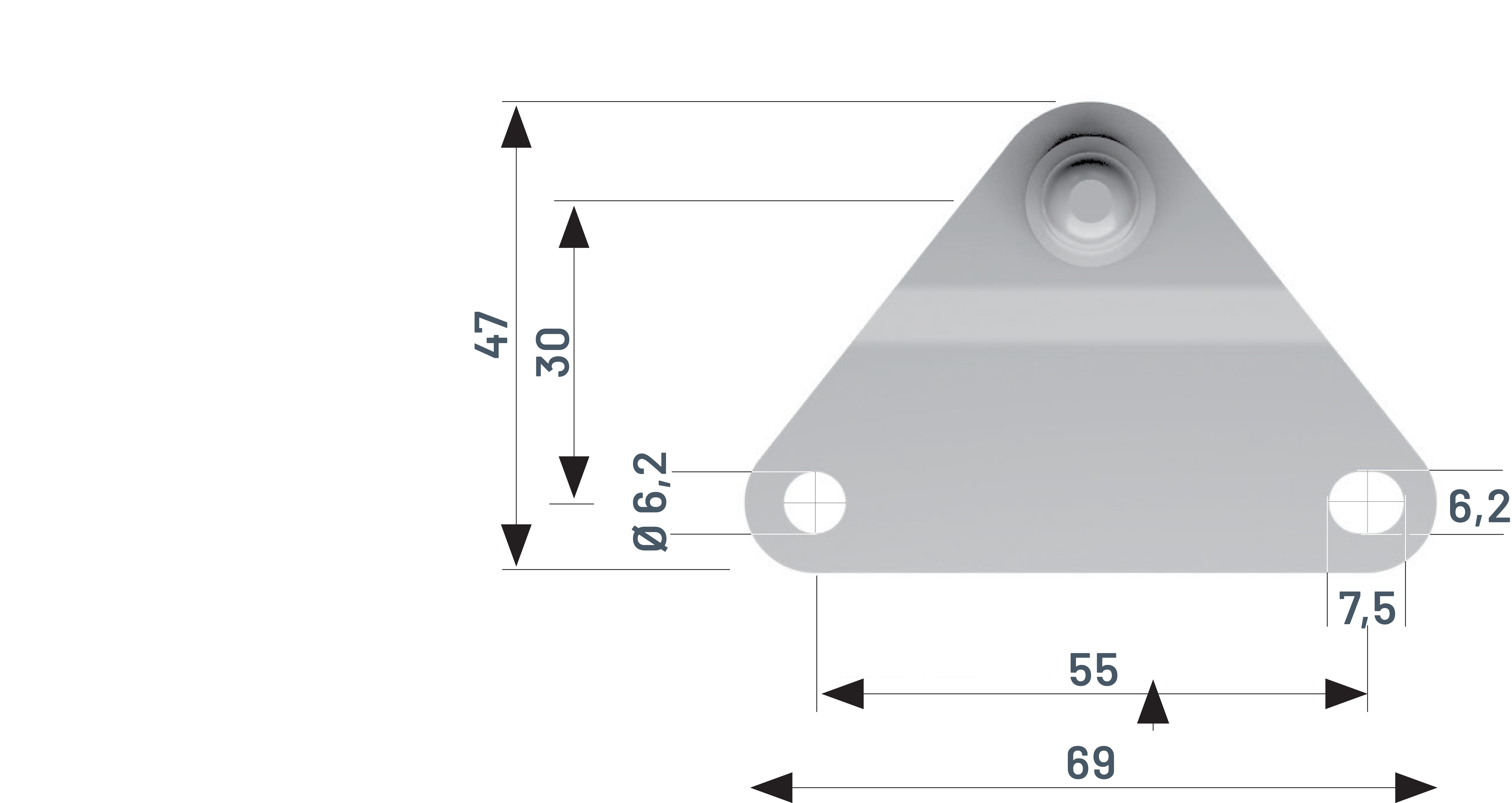 Winkelblech mit Kugelzapfen ⌀ 10 mm für ST-3