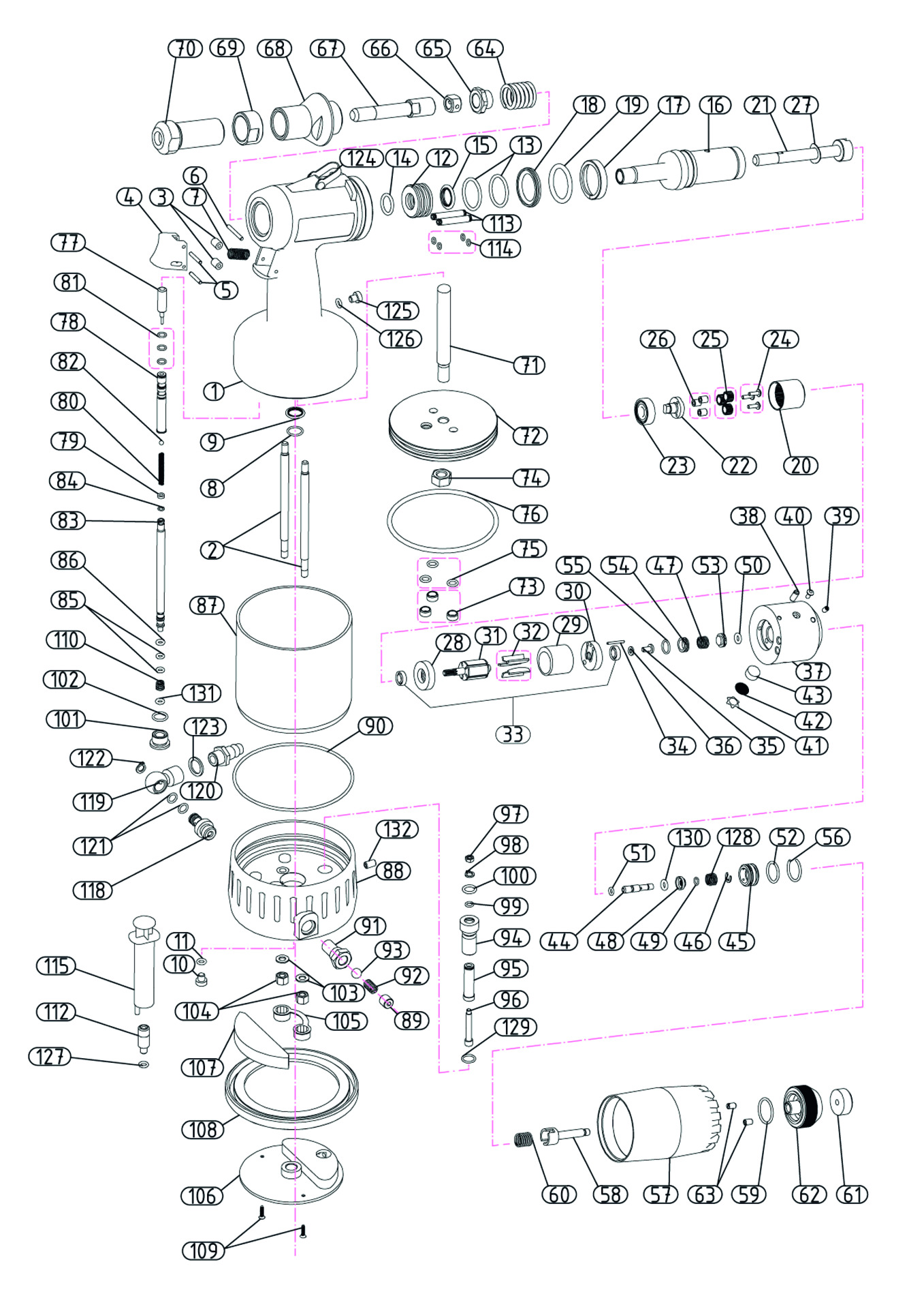 Ersatzteil-Sets für RL 100 Nietwerkzeug